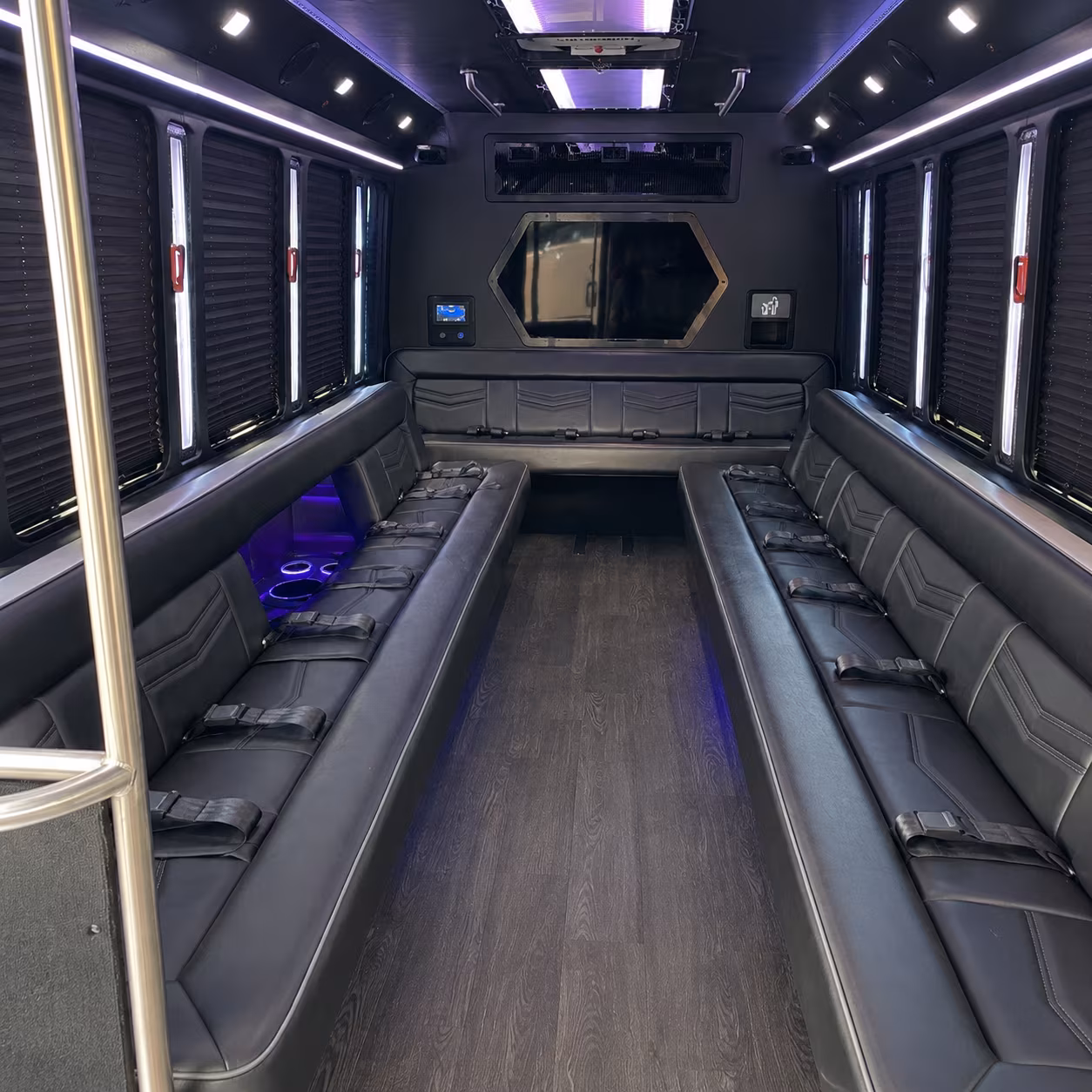 bremerton 18 passenger party bus interior