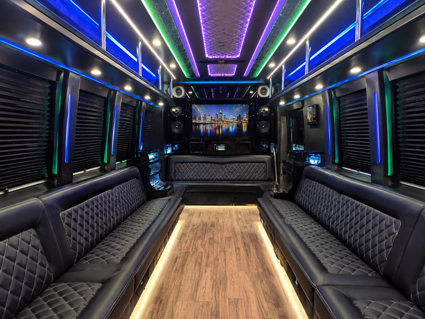 bremerton 25 passenger party bus interior
