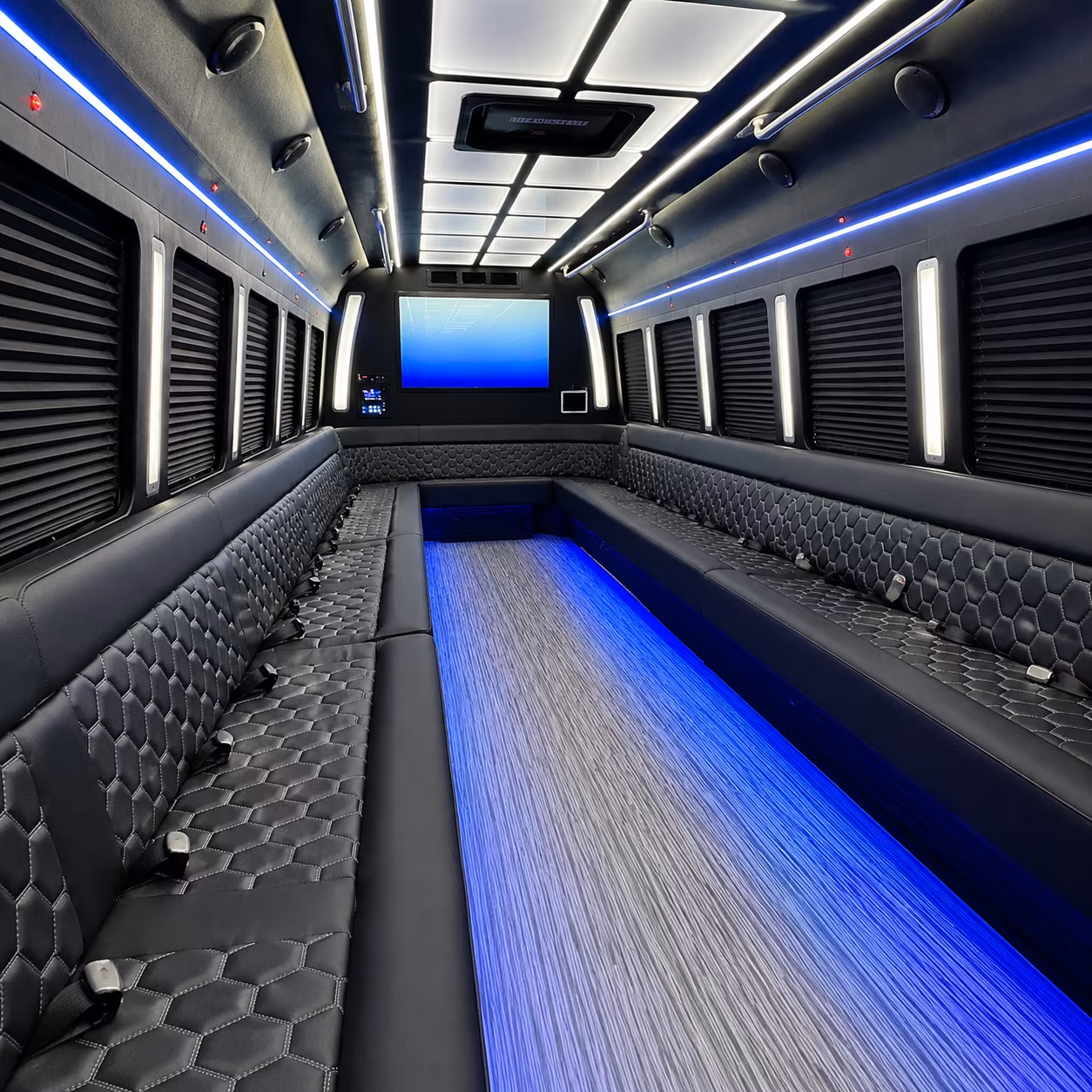 bremerton 50 passenger party bus inside