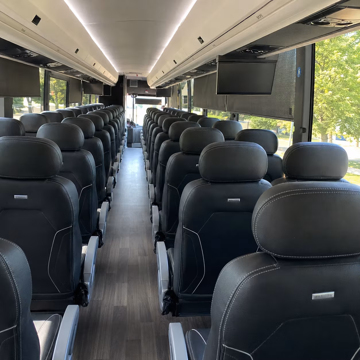 seattle charter bus rental interior